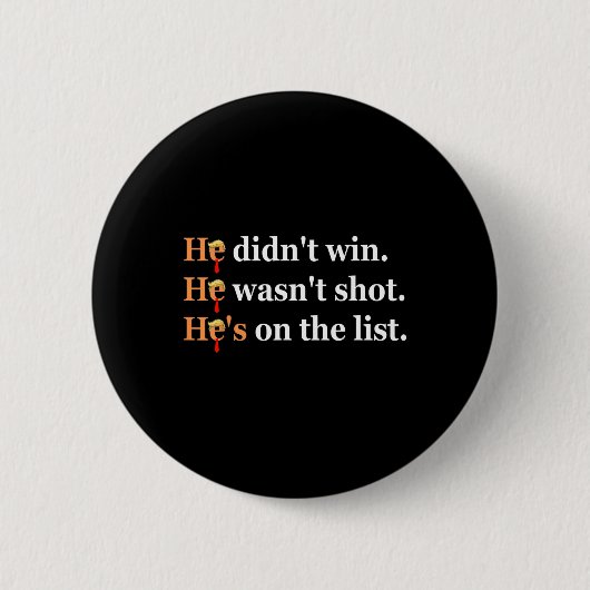 Hij Heeft Niet Gewonnen Hij-is-niet Grappig Neerge Ronde Button 5,7 Cm (Voorkant)