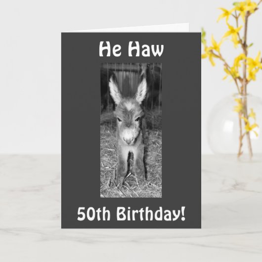 HIJ HEEFT OF HA VOOR UW 50e MAKELDAG Kaart (Gele Bloem)