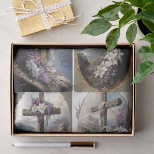 Hij heeft paaskruising gehad tissuepapier (Geschenk)