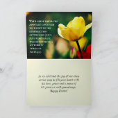 Hij heeft RISEN Bible Verse Tulips Paastijd Feestdagen Kaart (Binnen)