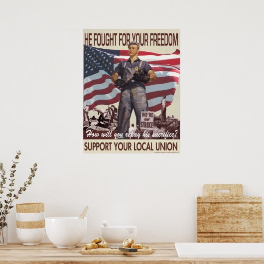 Hij heeft voor je vrijheid gestreden — Poster voor (Keuken)