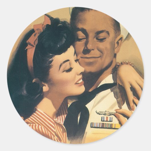 "Hij heeft zich vrijwillig aangemeld voor onderzee Ronde Sticker (Voorkant)