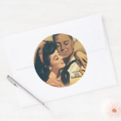 "Hij heeft zich vrijwillig aangemeld voor onderzee Ronde Sticker (Envelop)