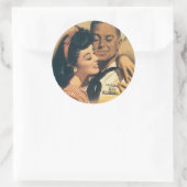 "Hij heeft zich vrijwillig aangemeld voor onderzee Ronde Sticker (Tas)