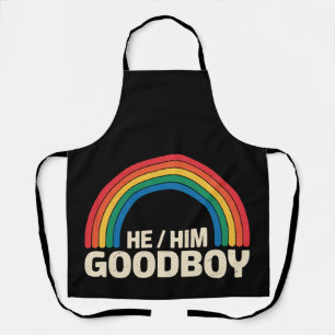 Hij Hem Goede Jongen Regenboog LGBTQ Gay Pride Bon Schort