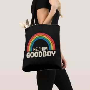 Hij Hem Goede Jongen Regenboog LGBTQ Gay Pride Bon Tote Bag
