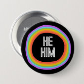 HIJ HEM Kleurrijke gender-regenboogcirculatieprono Ronde Button 7,6 Cm (Voorkant /achterkant)
