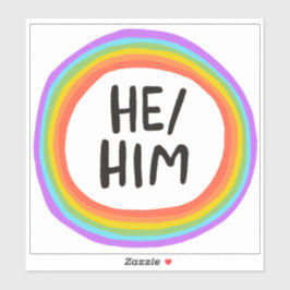 HIJ/HEM Pronounge Rainbow Circle Handlettering Sticker