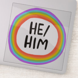 HIJ/HEM Pronounge Rainbow Circle Handlettering Sticker