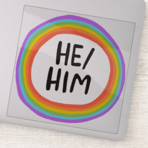 HIJ/HEM Pronounge Rainbow Circle Handlettering Sticker