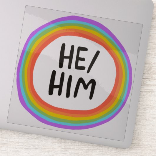 HIJ/HEM Pronounge Rainbow Circle Handlettering Sticker (Detail)