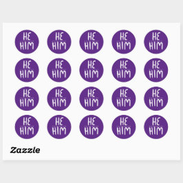 HIJ/HEM Pronounounge Paarse handlettering set of Ronde Sticker