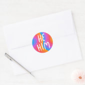 HIJ/HEM Pronounouns Rainbow Handlettering Sheet of Ronde Sticker (Envelop)