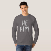 HIJ/HEM Pronouns Handlettering T-Shirt (Voorkant volledig)