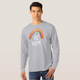 HIJ/HEM Pronouns Rainbow Handlettering T-Shirt