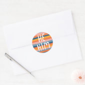 HIJ/HEM Pronouns Stripes Handlettering Sheet of Ronde Sticker (Envelop)