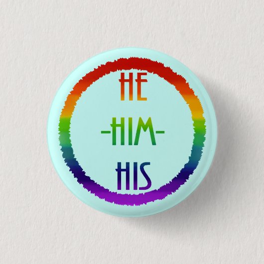 Hij hem zijn Pronoun Pin Ronde Button 3,2 Cm (Voorkant)