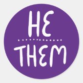 HIJ/HEN zet Paarse handletterset van Ronde Sticker (Voorkant)