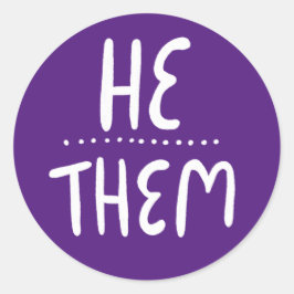 HIJ/HEN zet Paarse handletterset van Ronde Sticker