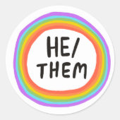 HIJ/HEN zet Rainbow Handlettering set van Ronde Sticker (Voorkant)