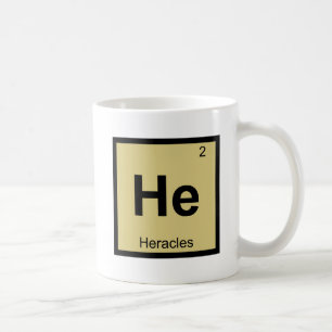 Hij - Heracles Grieks Scheikunde Periodiek Systeem Koffiemok