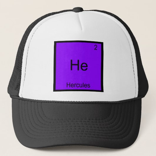 Hij - Hercules Grappig Chemie Elementsymbool T-shi Trucker Pet (Voorkant)