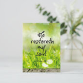 Hij herstelt mijn Bijbelse Bijbel Schrift van de S Briefkaart (Staand voorkant)