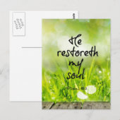 Hij herstelt mijn Bijbelse Bijbel Schrift van de S Briefkaart (Voorkant / Achterkant)