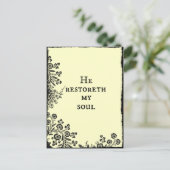 Hij herstelt mijn Bijbelse Bijbel Schrift van de S Briefkaart (Staand voorkant)