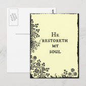Hij herstelt mijn Bijbelse Bijbel Schrift van de S Briefkaart (Voorkant / Achterkant)