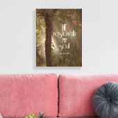 Hij herstelt mijn Bijbelse Bijbel Schrift van de S Canvas Afdruk (Insitu (Woonkamer))