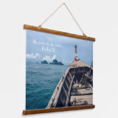 Hij herstelt Mijn bronscriptie Hangend Wandkleed (Gebogen)