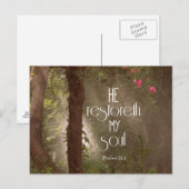 Hij herstelt mijn Soul Bible Verse Briefkaart (Voorkant / Achterkant)