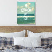 Hij herstelt mijn Soul Bible Verse Canvas Afdruk (Insitu (Slaapkamer))