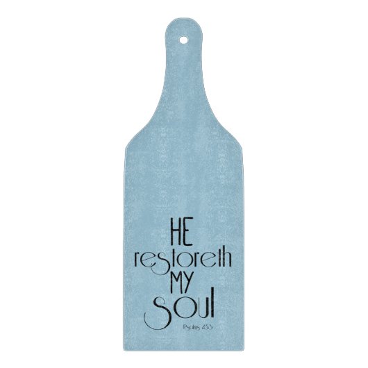 Hij herstelt mijn Soul Bible Verse Snijplank (Voorkant)