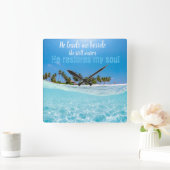 Hij herstelt mijn Soul Scripture Clock, Ocean Wate Vierkante Klok (Huis)