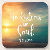 Hij herstelt mijn ziel bier onderzetter (Voorkant)