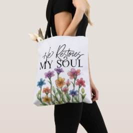 Hij Herstelt Mijn Ziel Boodschappentas Tote Bag