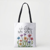 Hij herstelt mijn ziel Canvas tas (Voorkant)