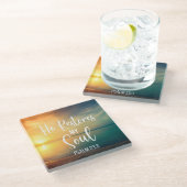 Hij herstelt mijn ziel glazen onderzetter (Schuin)