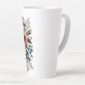 Hij herstelt mijn ziel in bloei latte mok (Rechterhoek)