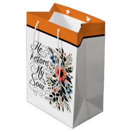Hij herstelt mijn ziel in bloei medium cadeauzakje