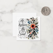 Hij herstelt mijn ziel in bloei notitiekaartje (Voorkant / Achterkant in situ)