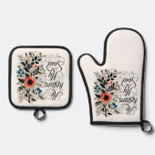 Hij herstelt mijn ziel in bloei ovenwant & pannenlap set (Voorkant)