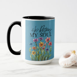 Hij herstelt mijn ziel koffie Mok