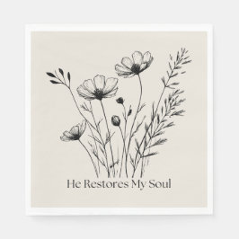 Hij Herstelt Mijn Ziel Minimalistisch Ontwerp Servet