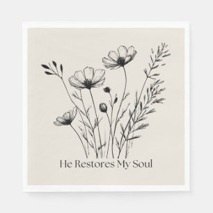 Hij Herstelt Mijn Ziel Minimalistisch Ontwerp Servet