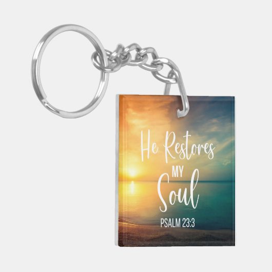Hij herstelt mijn ziel sleutelhanger (Voorkant Links)