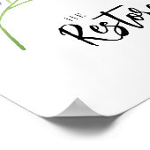 Hij herstelt mijn zielenblauwe bloemenbijbelvers poster (Hoek)