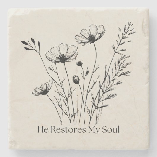 Hij herstelt mijn zielminimalistische ontwerp stenen onderzetter (Voorkant)